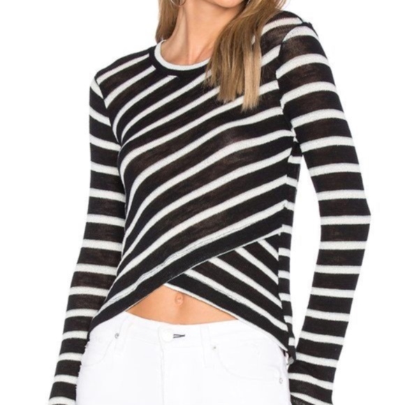 Splendid Sweaters - Splendid Black White Asymmetrical Top